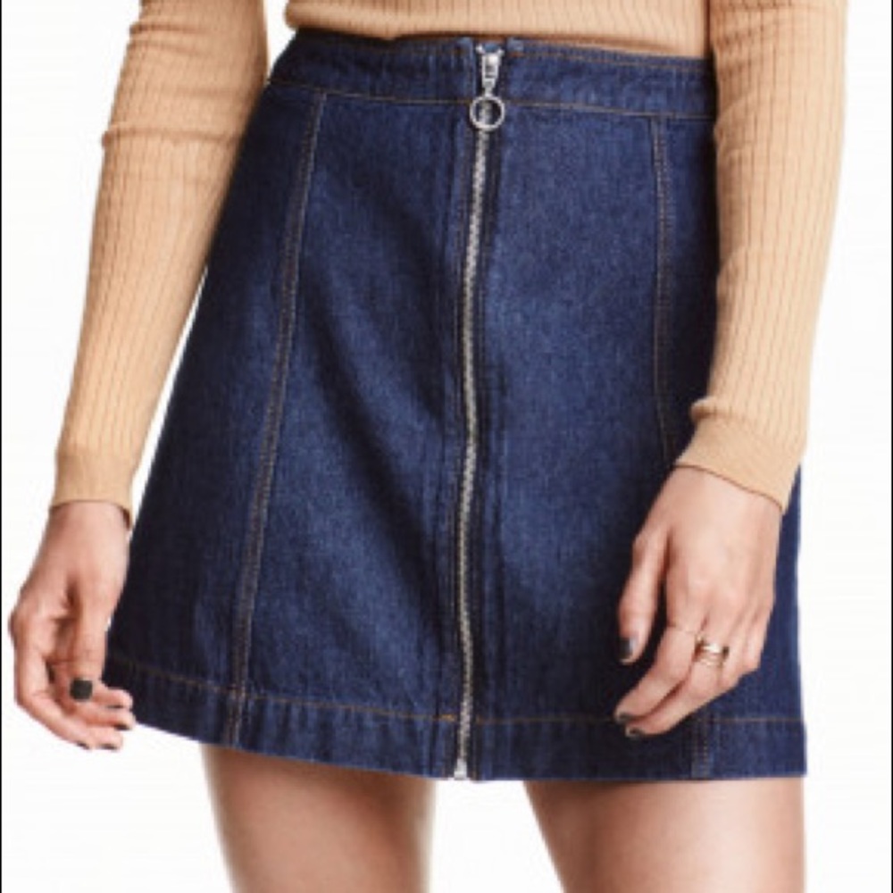 2/$25 Denim Zip-Front Mini Skirt